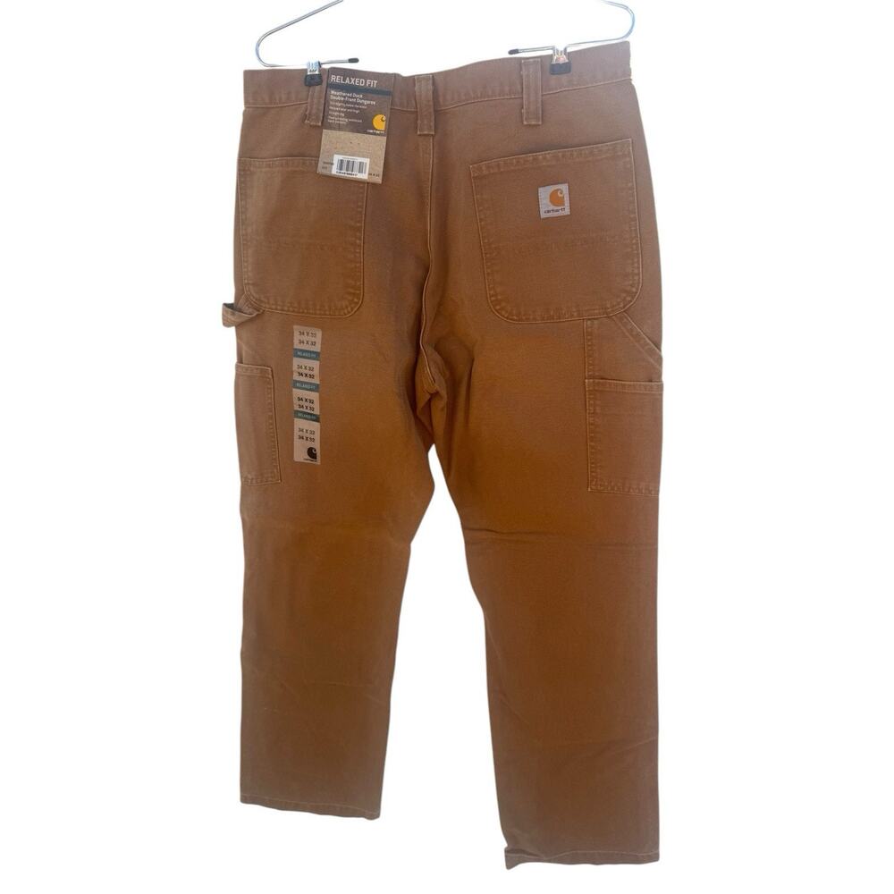 NWT Carhartt 100098-211 Double Front Knee Weathered Duck Relaxed Dungaree 34x32